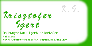 krisztofer igert business card